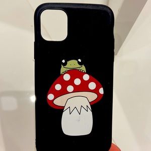 Frog on mushroom phone case